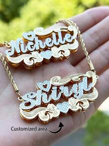 Custom Name Stainless Steel Necklace Personalized 3D Double Color Nameplate Necklaces For Women Men Jewelry Anniversary Gift,School Supplies,Back To School,School Gift,For Office,For School,For Classroom,For Teacher Gifts,For University,For Colleague,For Dorm Rooms,For Teacher,For Boys And Girls,For Teenagers,Junior High School Students,Middle School Students,High School Senior High School Students,College Students,University Students,Freshman,Sophomore,Underclassmen,Black,Silver,Gold,Stylish,Colorful,Vintage,Simple,Unisex,Casual,Cuties,Custom,Personalized,Unique,Ideal Gifts For Him,Ideal Gifts For Her,Her,Boyfriend,Girlfriend,Dad,Mom,Family,Friends,For Anniversaries,For Birthdays,For Graduation,For Prom,For Party - Nhiều màu - Xem 6