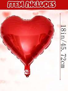 50 pezzi Set di decorazioni a forma di cuore rosso da 18 pollici, adatto per decorazioni di cerimonie di matrimonio, feste di proposta, ricevimenti di matrimonio, decorazioni di sfondo, addio al nubilato, decorazioni con palloncini per San Valentino - Rosso - Visualizzare 7