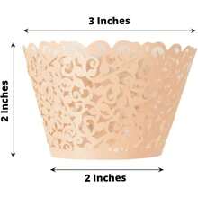 50 Pack 4" Mini Metallic Gold Butterfly Truffle Cup Dessert Liners Square Cupcake Tray Wrappers 225GSM Party Baking Supplies - Rose Gold/Blush - 查看 3
