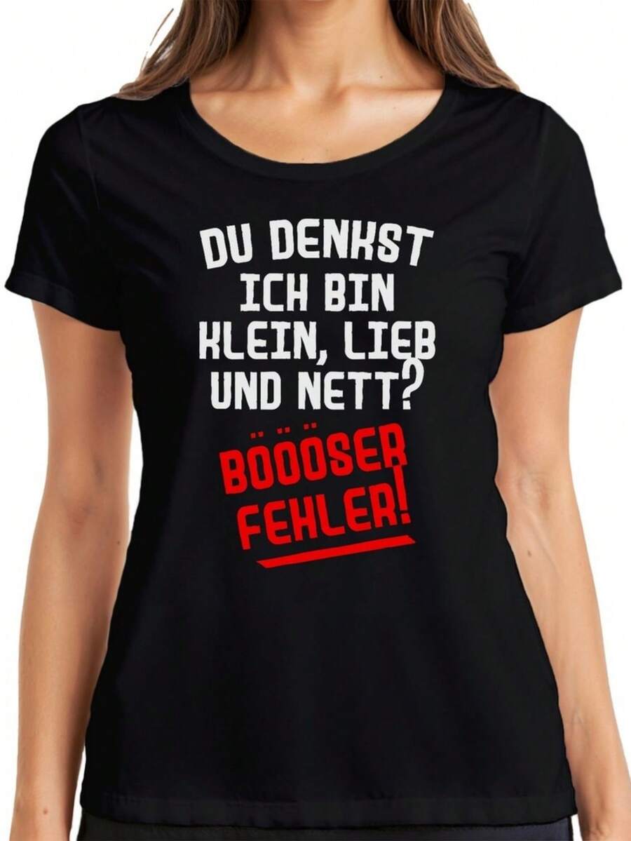 KleilienetböseFehlefrechesarkastischeHumoSprucDameT-Shirt - Negro - Ver 1