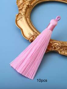10pcs/Pack 85mm Colorful Tassel Pendant Rings, Handmade Woven Pull Rings For DIY Bags, Colorful Tassels Decor Accessories For Pillows, Clothing - 10 Tassels - View 10