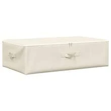 Boîtes de rangement vidaXL, lot de 2, en tissu, 70 x 40 x 18 cm, couleur crème - Beige - Voir 8