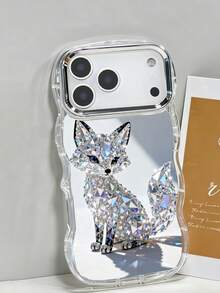 Crystal Fox Pattern, Sparkling Luxury Style, Transparent Phone Case With Electroplated Ring, Phone Case For IPhone17 PRO MAX IPhone17 AIR /16/15/14/13/12/Pro Max/Pro/Plus, For Galaxy A54/A55/A56/A70/A71/A72/A73/A, Galaxy S26/S25/S24/S23/S22/S21. Wave-Shaped Design, Comfortable Grip, Everyday Reliable Protection. Great Gift Choice For Holidays, Perfect For Users Who Love Refined Sparkle And Premium Texture, Fully Rhinestone-Embellished Fox Design Reflecting Dazzling Light, Showcasing Mysterious Elegance And Fashionable Allure. - Trong sáng - Xem 2