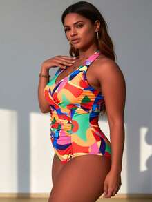 Women's Comfortable One Piece Swimsuit – Elegant Design For Beach & Pool Days - TD-J8857-09 - 查看 4