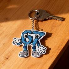 1个亚克力2D卡通“67”钥匙扣 - 可爱创意趣味包包配饰，适合各种场合的礼物 - 彩色 - 查看 2