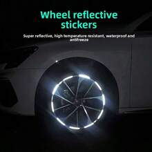 Universal Reflective Wheel Stickers, Reflective Decals For Car Wheels, Luminous Vehicle Stickers, Suitable For Cars, Motorcycles, Electric Vehicles And Bicycles - A - View 2
