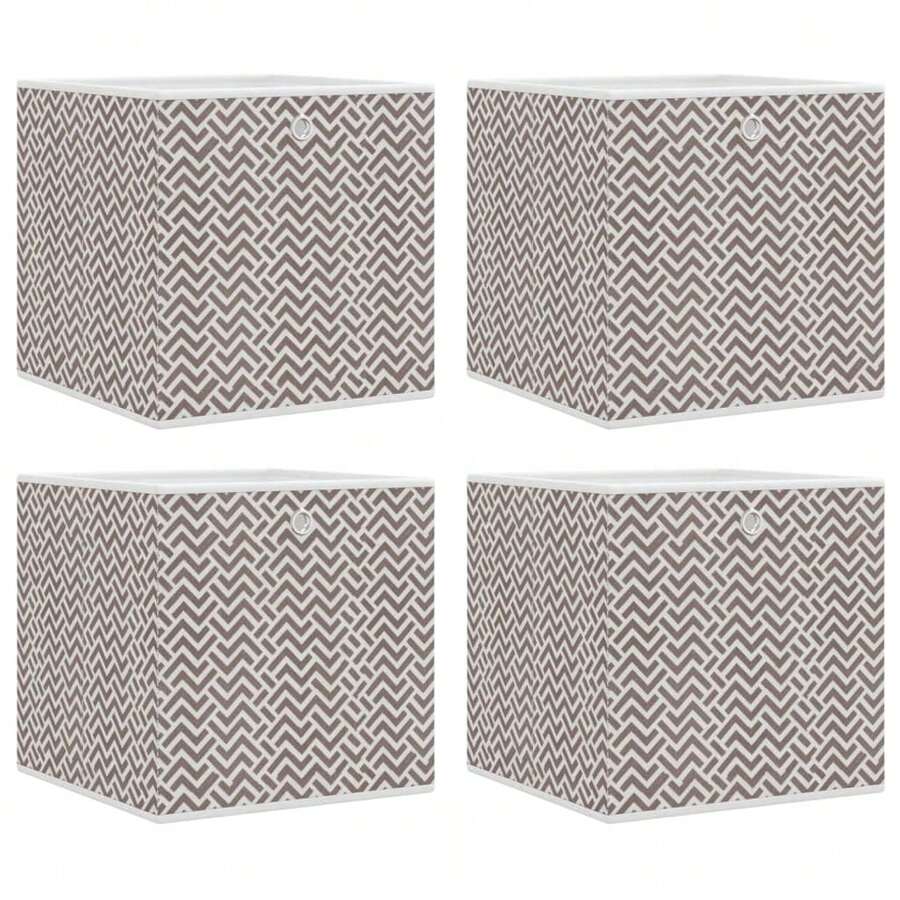Scatole pieghevoli vidaXL, 4 pezzi, marroni, 32x32x32 cm, tessuto non tessuto - Castano - Visualizzare 1