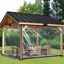 1 片透明无色防水篷布，带加固孔眼和防撕裂抽绳，防风、防尘、防水、防雪。适用于花园雨棚、庭院围栏、露营帐篷、门廊遮阳篷，是露台、花园和露营的理想之选。 - 彩色 - 查看 7