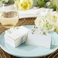- Decoración de fiesta verde salvia, tarjetas de tienda de campaña floral de eucalipto (juego de 50), perfectas para baby shower y despedidas de novia,37326833 - Verde - Ver 5