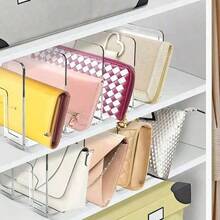 4pcs/2pcs Transparent Wardrobe Bag Storage Handbag Compartment Removable Cabinet Rack, Wardrobe Suitable For Bedroom Bathroom Office Practical Book Compartment L Shape Storage Rack, Space Saving Storage Rack, Car Storage Box Storage Box Drawer Organizer, Suitable For Clothing Wardrobe Storage Cabinet Compartment Wardrobe Compartment Sweater Socks Pants Jeans Underwear - Multicolor - View 8