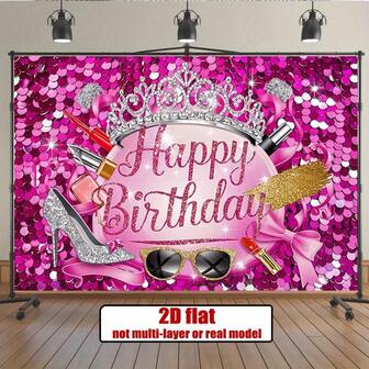 1 extra stor bakgrundsbanderoll med "Grattis på födelsedagen" och neonbokstäver på svart duk, med färgglada färgstänk och konfetti, vilket är mycket lämpligt för fotoautomatens födelsedagsjubileum. Olika storlekar och stilar kan väljas.