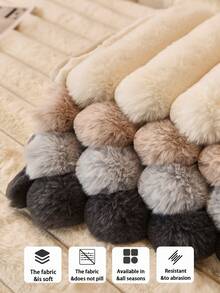 1pc Thick Warm Solid Color Rabbit Fur Sofa Cushion, Style Pet-Friendly Anti-Dirty Anti-Slip Sofa Cover, Autumn/Winter Anti-Scratch Sofa Protector Suitable For L-Shaped Combination Sofa And 1/2/3/4 Seat Sofa (Single Piece ) - Beige - View 10