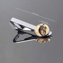 1个医用心形图案玻璃圆顶金属领带夹，科学主题，适合医疗保健专业人士的正式配饰 - 銀色 - 查看 3