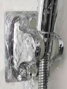 1pc No-Drill Shower Caddy, Adjustable Bathroom Shower Head Holder, Universal Wall-Mounted Shower Base, Suitable For Bathroom And Bathtub,Bathroom Storage,Bathroom Accessories,Bathroom Shelf,Shower Caddy - Silver - View 8