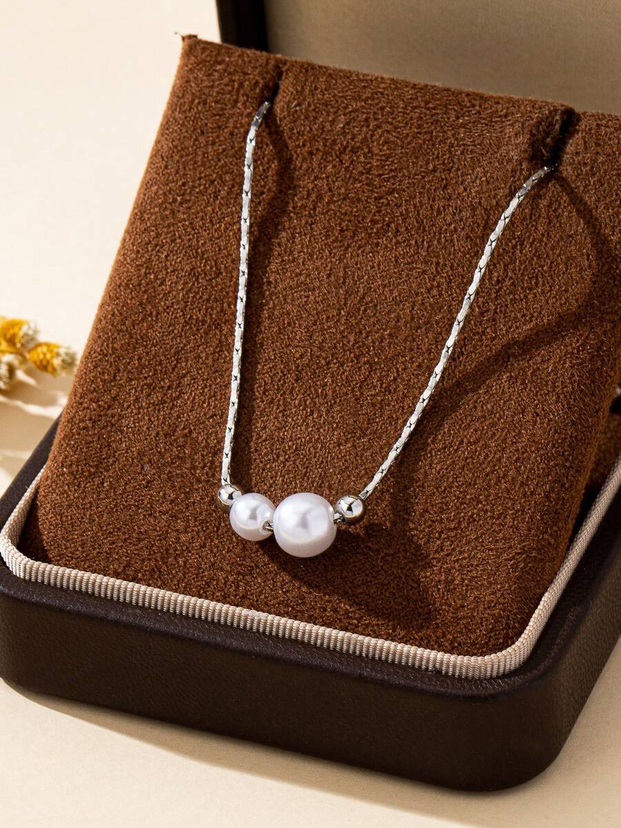 1pc Women's Fashion Beaded Bracelet, Elegant Faux Pearl, Adjustable & Versatile Jewelry Gift