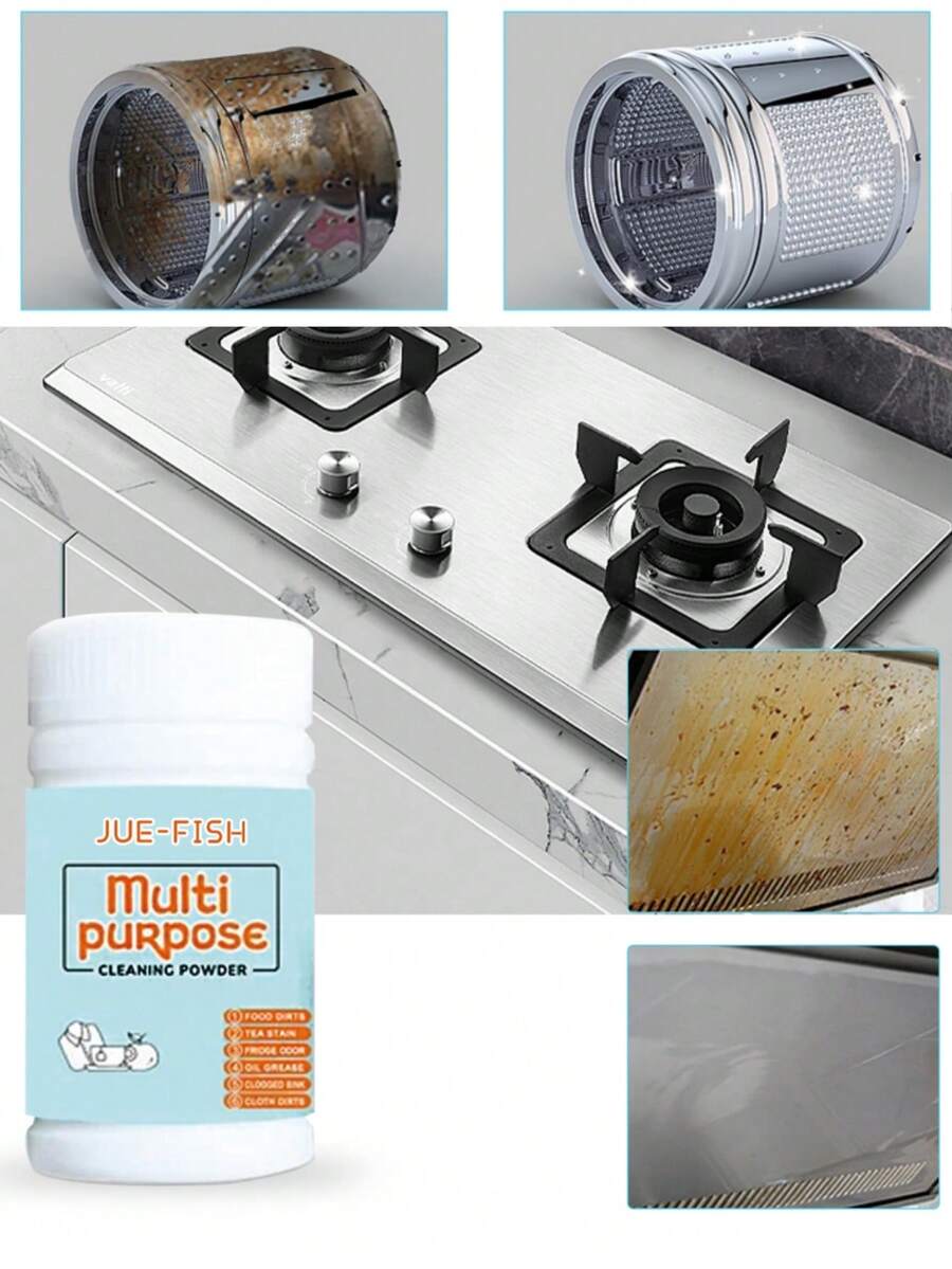 Pudră de curățare multifuncțională, îndepărtează grăsimea, rugina și petele din bucătărie, cuptor, aragaz - Multicolor - Vizualizare 1