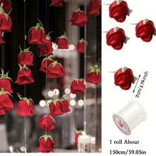 Red Rose Hanging Flower Curtain, Flower Sea Garland, Wedding Arch Decor, Bridal Party Ceiling Hanging Ornament - Multicolor - View 4