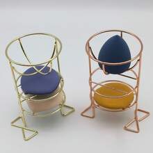 Two-Layer Three-Layer Cushion Puff Holder Beauty Sponge Storage Rack Sponge Puff Holder Makeup Tool Storage Rack, Hollow Design For Ventilation, Makes Makeup Sponges Easy To Dry After Cleaning, Suitable For Drying Various Cosmetics And Beauty Sponges - Double-layer Powder Puff Holder, Gold - View 11