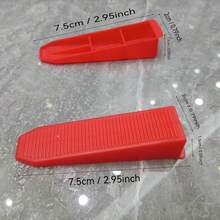 Sistema de nivelamento de azulejos com 100 peças/pacote, base branca, espaçadores de 1,5 cm, 2 cm e 2,5 cm, clipes de plástico vermelho de 7,5 cm, feitos de novo material PP, não danificam os azulejos.