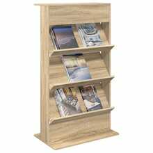 vidaXL Estante para revistas con estante Chêne Sonoma 70 x 41 x 126 cm - Marrón - Ver 4