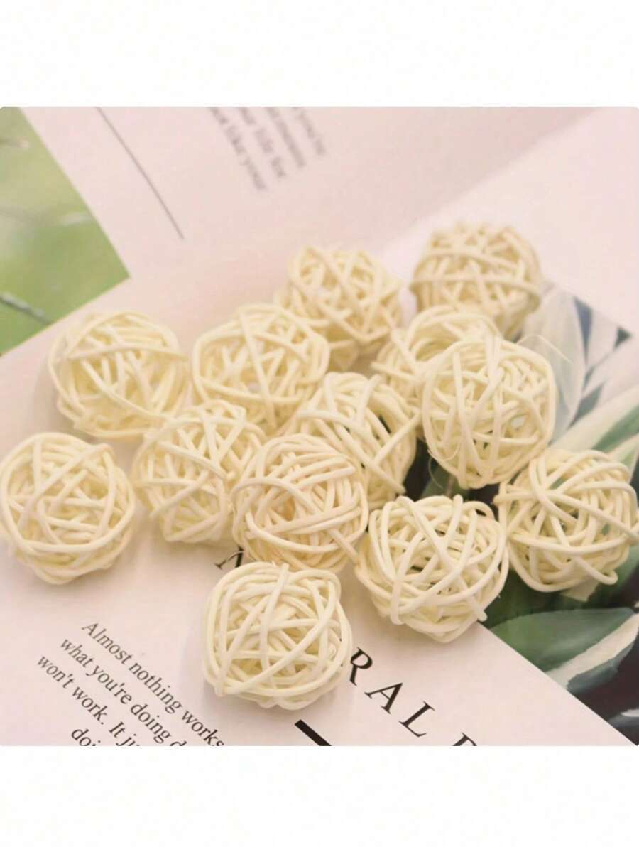10pcs Rattan Balls | Filler Balls For Vases, Suitable For Tabletop Home Decor, Wedding Party, Centerpiece Bowls | Decorative Art Style, Artificial Wood, Suitable For Christmas, Thanksgiving, Valentine's Day, Ramadan, Mother's Day - 1.18-inch Balls (10 Balls/pack) - View 1