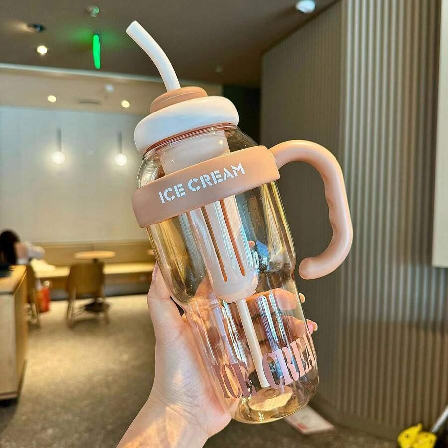 High-Quality Ceramic Insulated Water Bottle With Straw, Large Capacity, Stylish Design, Great Gift For Birthday, New Year - Multicolor - View 1