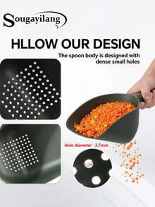 SOUGAYILANG Thick ABS Hollow Shovel |Fishing Feeding Spoon Bait Spoon Anti-Slip Handle | Multi-Purpose For Fishing Bait/Gardening/Camping | Screen Impurities & Drain Water