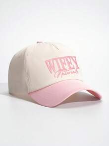 1pc Embroidered "WIFEY" Colorblock Adjustable Baseball Cap, Suitable For Spring/Autumn Travel, Beach, Casual Wear, Unisex Y2K Style Sun Hat - Baseball Cap - View 27
