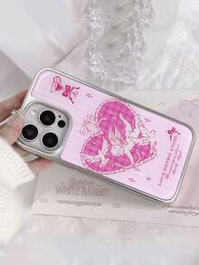 1pc Luxury Limited Edition Valentine's Day Soft Cupid Heart Phone Case, Compatible With IPhone 13, 14, 15, 17 Pro, 16 Pro Max, Embossed Craft High-End Quality, Sweet & Cool Full Coverage Anti-Drop Hard Shell