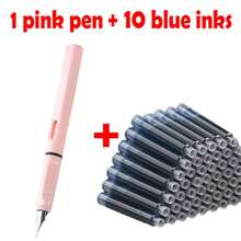Juego de pluma estilográfica de 11 Uds., tinta reemplazable de 0,38mm para escritura suave, papelería de oficina multifuncional y suministros de aprendizaje 27J6 - Rosa Azul - Ver 12