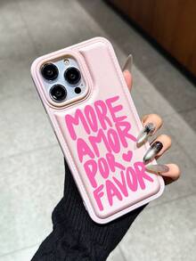 1pc New Padded Anti-Scratch Leather Texture Phone Protective Case, Compatible With Iphone 15 Pro Max, 14 Plus, 13 Pro Max, 12, 11, 7G, 7P, IX, XR, XS Max, 17 Pro, Air With Camera Lens Protrusion And Anti-Drop Protection - Pink - View 3