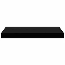 Larryhot Estante flotante de pared negro brillante MDF 50x23x3,8 cm, Fácil de montar, elegante y hermoso, y conveniente para almacenar artículos, es una opción ideal para el almacenamiento y la decoración del hogar. - Negro - Ver 4