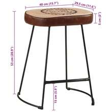 Sgabelli da bar vidaXL, 2 pezzi, marrone scuro, 40x29,5x53 cm - Castano - Visualizzare 10