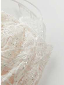 Abito da sera elegante e lussuoso in pizzo bianco con ricami, abito da sera lungo attillato a sirena con vita impreziosita da paillettes e perle sintetiche, adatto per matrimoni, cerimonie di fidanzamento, carnevali, gala di lusso, festival musicali, eventi sul red carpet e feste di primavera - Bianco - Visualizzare 6