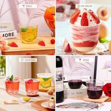 KesaPlan 100 Pcs Disposable Stemless Glasses 12oz Crystal Plastic Wine Glasses Clear Classic Cup For Meeting Weddings Birthdays Cocktail Christmas Party Supplies - 透明-100個-12盎司 - 查看 5