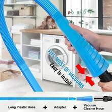 吸尘器排气管清洁套装、烘干机排气管真空软管、绒毛清除器 - 藍色 - 查看 4