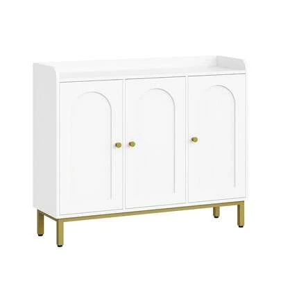 HEXCELEN Sideboard Storage Cabinet, Kitchen Cabinets With 2 Doors And Adjustable Shelves, Freestanding Kitchen Cupboard Buffet, For Dining Room, Living Room, 30 X 100 X 80.5 Cm, White