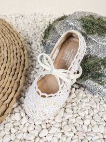 1 Pair New Summer Breathable Flat Cloth Shoes For Little Girls, Infant Toddler Shoes, Fashion Outdoor Flat Shoes For Baby Girls - White - View 7
