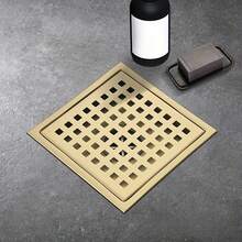 1 pieza Desagüe de ducha cuadrado, rejilla de drenaje de acero inoxidable - Diseño moderno y elegante, rejilla extraíble, anti-olor y anti-obstrucción, tapa de drenaje integrada, sistema de drenaje eficiente, estructura duradera, adecuado para baño, balcón, cocina - Disponible en tamaños de 4 pulgadas y 6 pulgadas