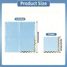 25 piezas/Set, 50 piezas/Set, 75 piezas/Set, Servilletas de fiesta de color azul crema sólido con lámina de platino ondulada, gruesas y suaves absorbentes, servilletas de papel suave de 2 capas, desplegadas 24cm*24cm, adecuadas para: boda, fiesta de té, decoración de fiesta de cumpleaños, decoración de fiesta, suministros de fiesta, decoración de vacaciones - Azul cremoso - Ver 6