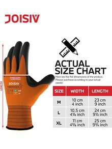 6 paires/12 paires de gants de travail enduits de nitrile, prise antidérapante microporée, respirants et durables, convenant pour la manutention en entrepôt, le jardinage, les outils ménagers, les projets de DIY, la construction, la machinerie et la réparation automobile - Orange/Gris - Orange brûlé - Voir 5