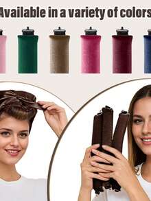 免加热卷发器，女士免加热过夜卷发套装，柔软睡眠卷发器，免加热大号卷发器套装，含发帽和长发钩 - 彩色 - 查看 2