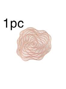 1/4/6pcs Rose Flower Placemats, Wedding Party Dining Table Decor Placemats, Round Vase Mat, Date Night Dinner Placemats, Waterproof Placemats For Valentine's Day, Easter, Thanksgiving, Mother's Day - Multicolor - View 10