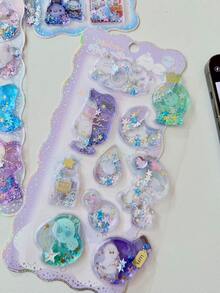 3D立体注水箔贴纸，卡通3D立体注水摇摇乐装饰贴纸，适用于剪贴簿、圣诞节DIY - 彩色 - 查看 16