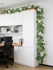 175cm Artificial Begonia Leaf Vine Fake Rose Stem Silk Apple Leaf Long Wedding Wreath Garland Home Garden Valentine Party Decor - Multicolor - View 8