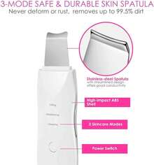 Face Scrubber, Skin Spatula, Facial Silicone Pore Cleaner | 3 Modes Wireless, Deep Cleansing & Exfoliating, Blackhead & Whitehead Remover | Lifts Tightens Skin, Reduces Fine Lines, Boosts Absorption For Skincare | Rechargeable, 2H Charge For 35+ Days Use, 500mAh Battery | Waterproof, Stainless Steel Spatula & Silicone Brush, Gentle For All Skin Types | At-Home Facial Tool, Auto-Off, Skin Care Gift For Women, White - 白色 - 查看 7