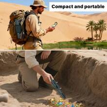 Handhållen metalldetektor, bärbar skattjägare, utomhusverktyg för att upptäcka stränder, utomhusäventyr och skattjakter efter mynt, guld, silver, smycken