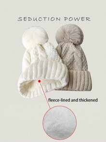 1 Piece - Women's Casual Winter Warm Knitted Hat, Large Leather Hat, Solid Color, Suitable For Outdoor Cycling, Clothing Matching, Fashionable And Personalized, Casual And Elegant Retro Street Style, Polyester Fiber, Christmas, Perfect Winter Gift, Christmas Gift, Birthday Gift For Family, Friends, And Classmates - Nhiều màu - Xem 5