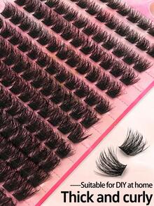 290 pestañas postizas cómicas con rizo en forma de D, suaves y esponjosas, de 8 a 18 mm de longitud mixta, volumen extra grande, efecto 3D, maquillaje DIY, imitación de visón, natural, suave y gruesa. Adecuadas para principiantes y profesionales. Ideales para uso diario, fiestas, escenarios y vida nocturna. Ideales como regalo para el Día de la Madre, Pascua, San Valentín, festivales de música, Navidad, Nochebuena y Acción de Gracias. - D - Ver 3