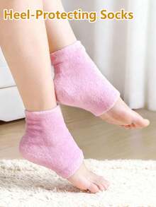 3/2/1 双装硅胶保湿舒缓睡眠袜，软化滋养干裂脚后跟，夜间SPA袜